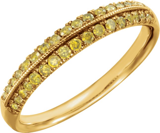 14K Yellow 1/3 CTW Natural Yellow Diamond Band