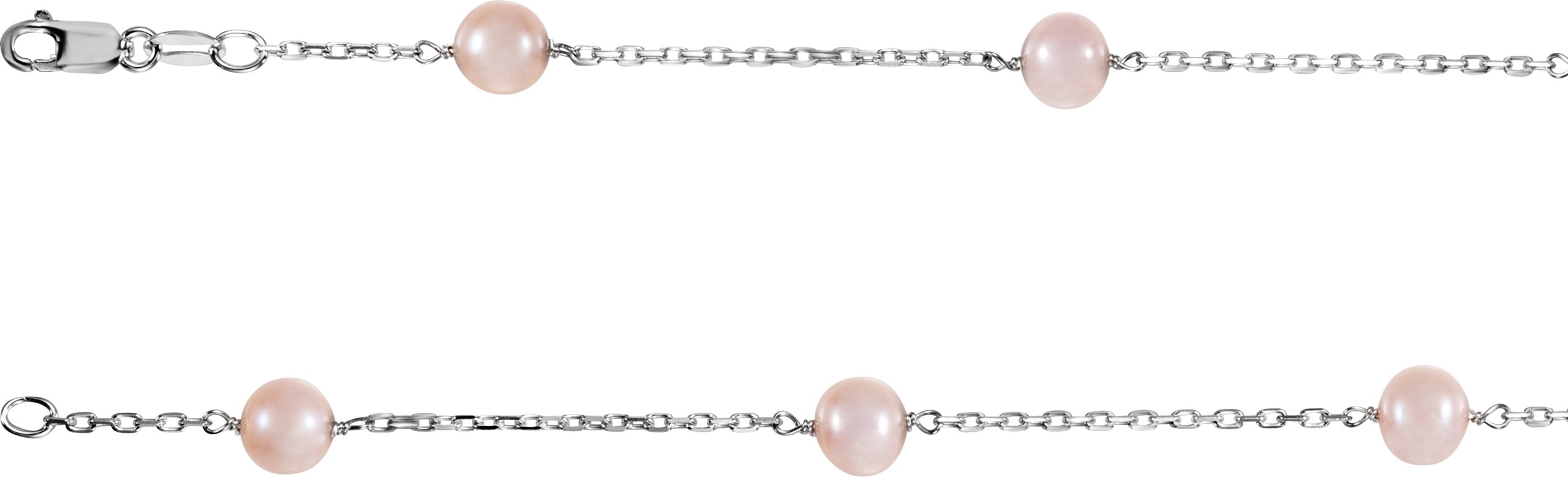 Sterling Silver Freshwater Cultured Pink Pearl 18" Necklace