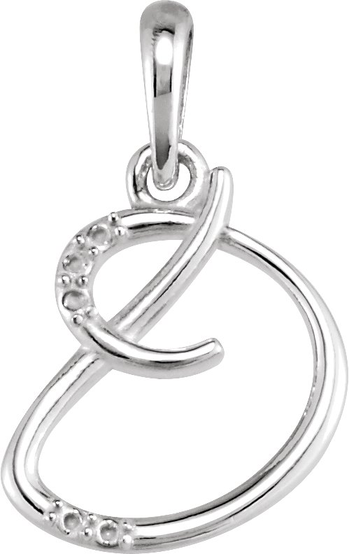 14K White .025 CTW Diamond Initial D 18 inch Necklace Ref. 6902250