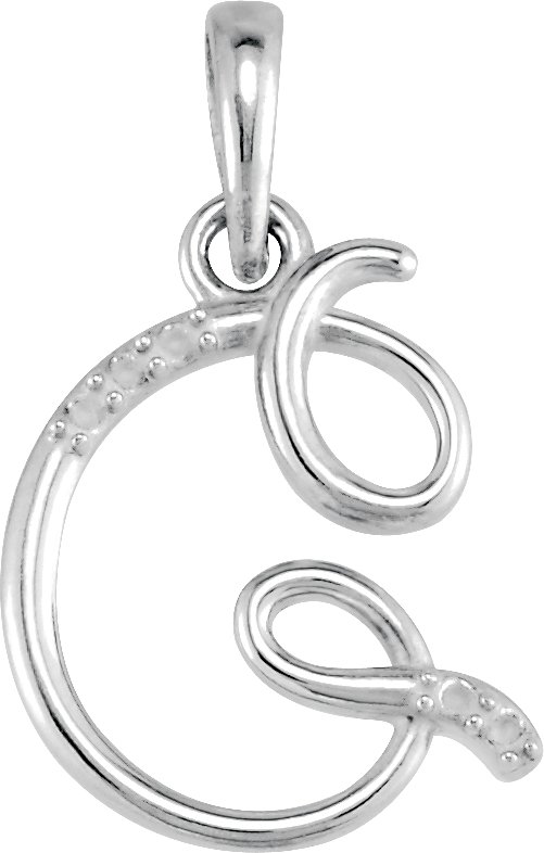 Sterling Silver .03 CTW Diamond Initial G 18 inch Necklace Ref. 4078199