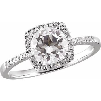 Sterling Silver 7 mm Round Forever One Moissanite and 1.25 CTW Diamond Engagement Ring Ref 12816078