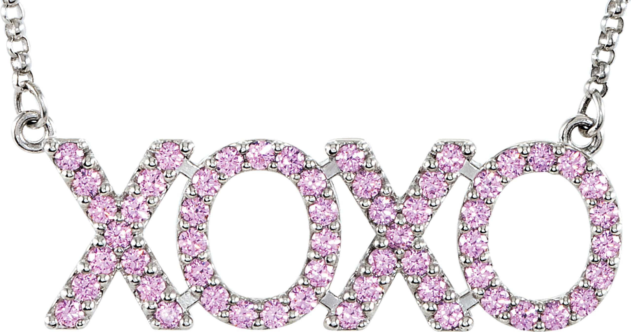 "XOXO" Cubic Zirconia Necklace or Center Mounting