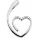 Sterling Silver 25x15.5 mm Heart Slide Pendant
