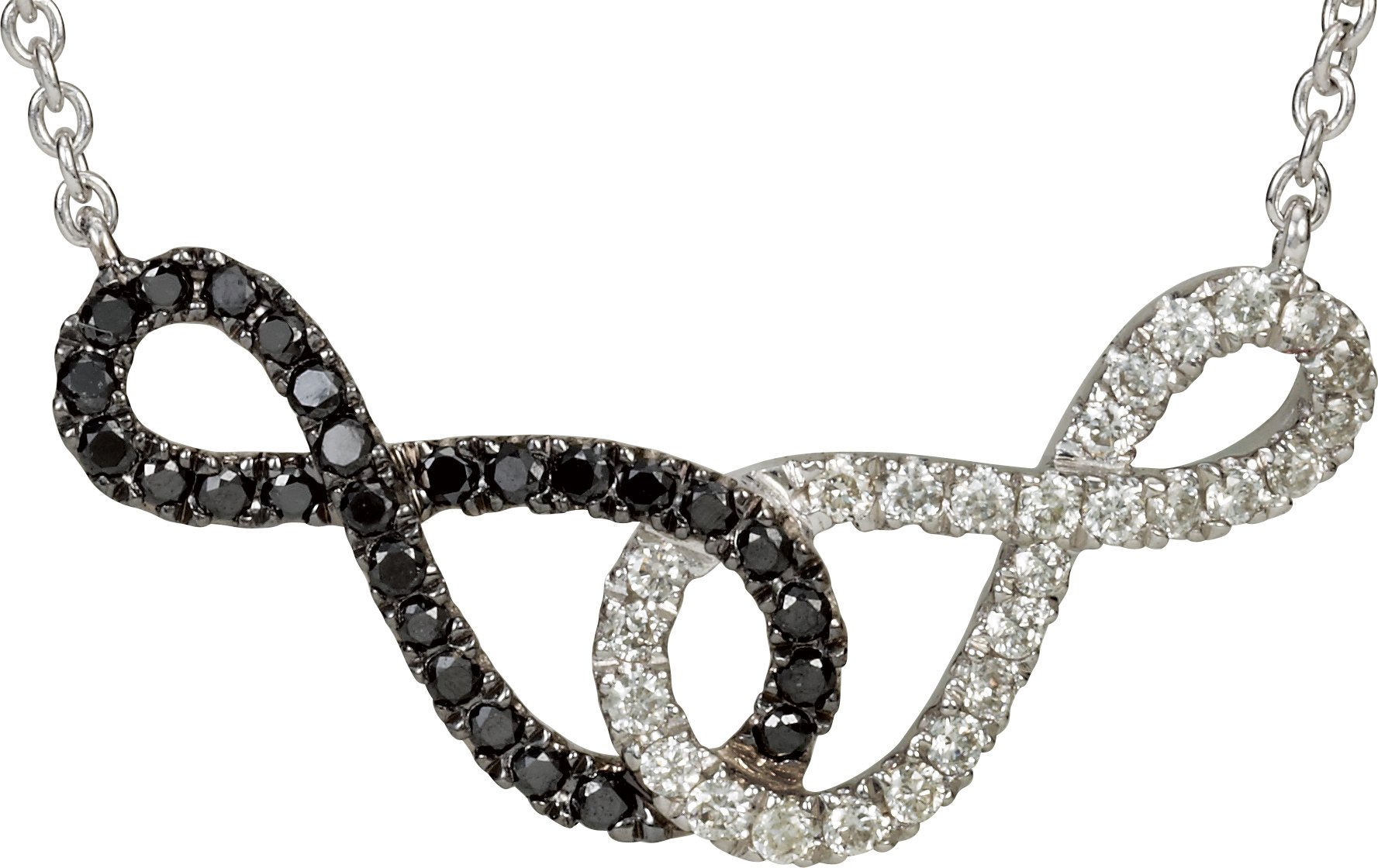 1/5 CTW Black & White Diamond Infinity-Inspired 16" Necklace