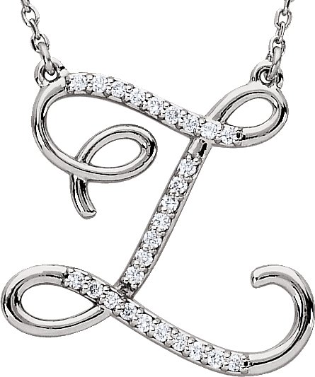 Sterling Silver .125 CTW Diamond Initial Z 16 inch Necklace Ref. 2827177