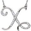 Sterling Silver .125 CTW Diamond Initial X 16 inch Necklace Ref. 2827026