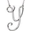 Sterling Silver .125 CTW Diamond Initial Y 16 inch Necklace Ref. 2827040