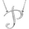 Sterling Silver .08 CTW Diamond Initial P 16 inch Necklace Ref. 2826812