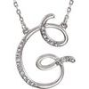 Sterling Silver .08 CTW Diamond Initial G 16 inch Necklace Ref. 2826178