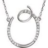Sterling Silver .08 CTW Diamond Initial O 16 inch Necklace Ref. 2826803