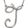 Sterling Silver .125 CTW Diamond Initial J 16 inch Necklace Ref. 2826244