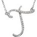 Sterling Silver 1/8 CTW Natural Diamond Initial T 16