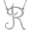 Sterling Silver .125 CTW Diamond Initial R 16 inch Necklace Ref. 2826874
