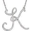 Sterling Silver .167 CTW Diamond Initial K 16 inch Necklace Ref. 2826325