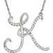Sterling Silver 1/6 CTW Natural Diamond Initial K 16