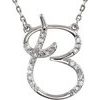 Sterling Silver .125 CTW Diamond Initial B 16 inch Necklace Ref. 2825910
