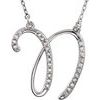 Sterling Silver .125 CTW Diamond Initial N 16 inch Necklace Ref. 2826786