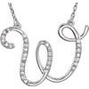 Sterling Silver .167 CTW Diamond Initial W 16 inch Necklace Ref. 2827014