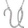 Sterling Silver .125 CTW Diamond Initial U 16 inch Necklace Ref. 2826949