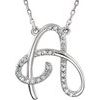 Sterling Silver .125 CTW Diamond Initial A 16 inch Necklace Ref. 2825893