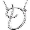 Sterling Silver .125 CTW Diamond Initial D 16 inch Necklace Ref. 2826043