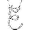 Sterling Silver .08 CTW Diamond Initial E 16 inch Necklace Ref. 2826091