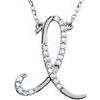 Sterling Silver .125 CTW Diamond Initial I 16 inch Necklace Ref. 2826240