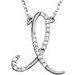 Sterling Silver 1/8 CTW Natural Diamond Initial I 16