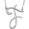 Sterling Silver .08 CTW Diamond Initial F 16 inch Necklace Ref. 2826136