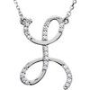 Sterling Silver .125 CTW Diamond Initial L 16 inch Necklace Ref. 2826718