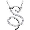 Sterling Silver .167 CTW Diamond Initial S 16 inch Necklace Ref. 2826899
