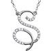 Sterling Silver 1/6 CTW Natural Diamond Initial S 16