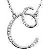 Sterling Silver .08 CTW Diamond Initial C 16 inch Necklace Ref. 2825927