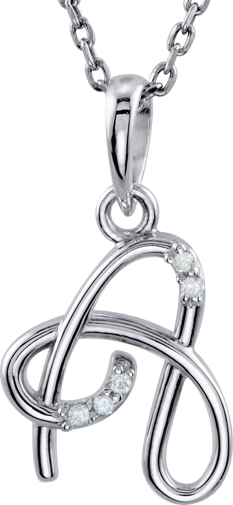 14K White .025 CTW Diamond Initial C Pendant Ref. 13572135