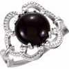 Sterling Silver Onyx Granulated Ring Ref 3625057