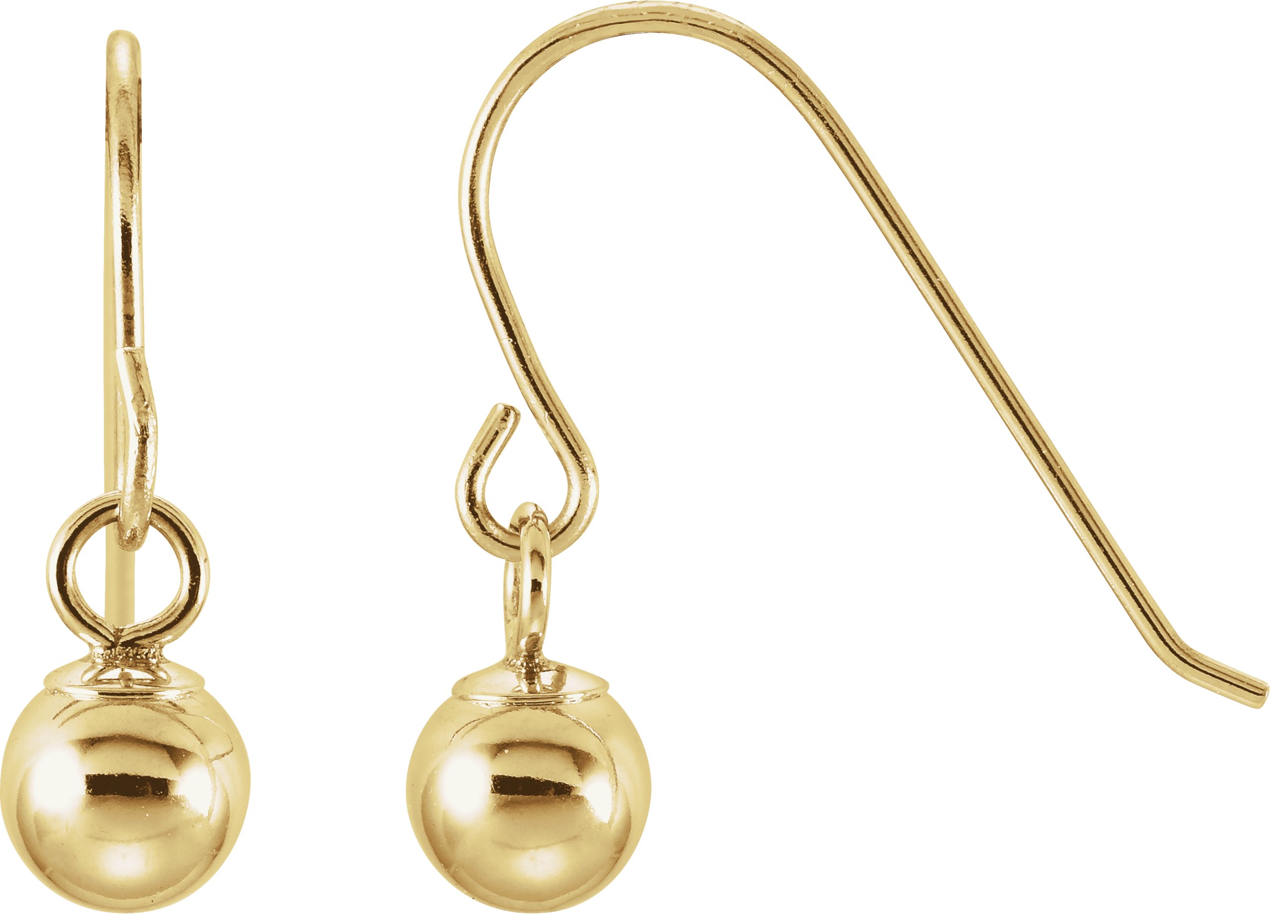 14K Yellow 4 mm Ball Earrings