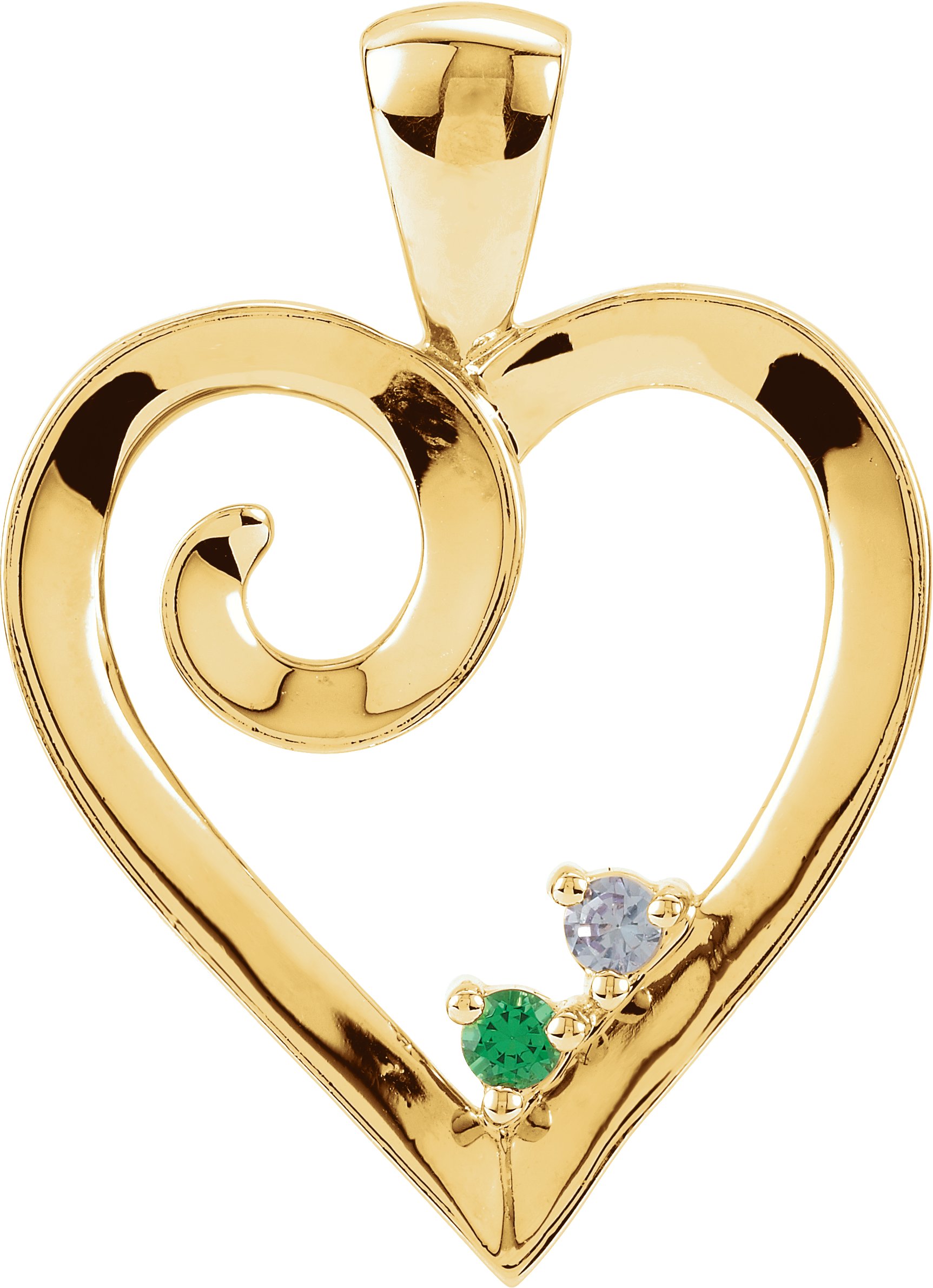 Heart Shaped Birthstone Mothers Pendant Holds up to 6 gemstones Ref 777089