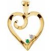Heart Shaped Birthstone Mothers Pendant Holds up to 6 gemstones Ref 777089