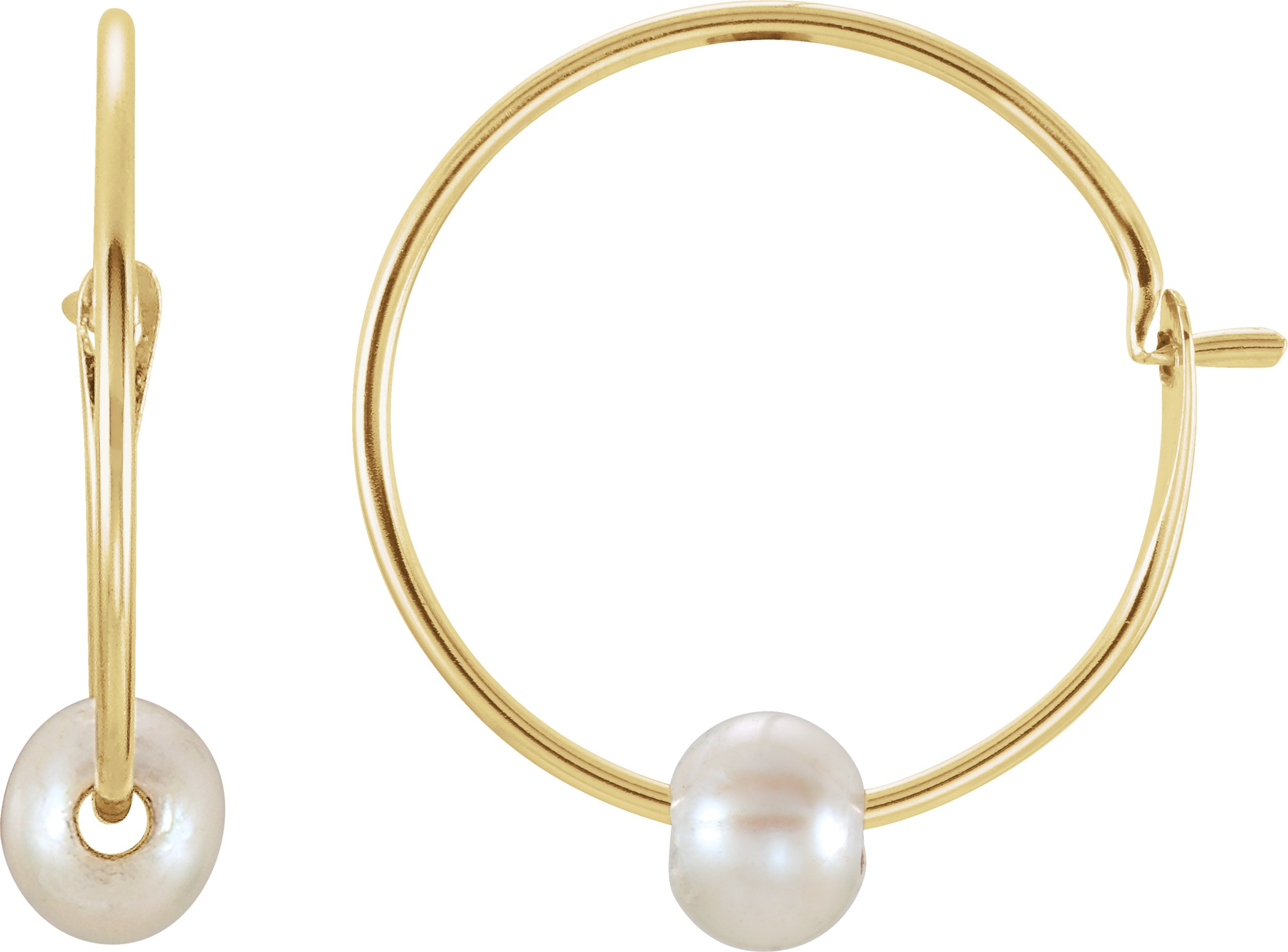 Childrens Freshwater Cultured Pearl Hoop Earrings 9mm Ref 118605