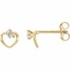 14K Yellow 2 mm Round Cubic Zirconia Youth Heart Earrings Ref. 14967634