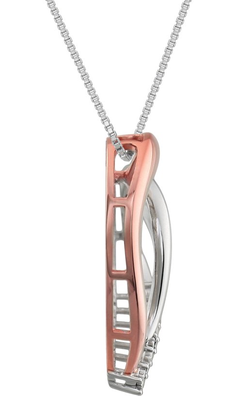 14K Rose Gold-Plated Sterling Silver .02 CTW Natural Diamond Heart 18 Necklace 