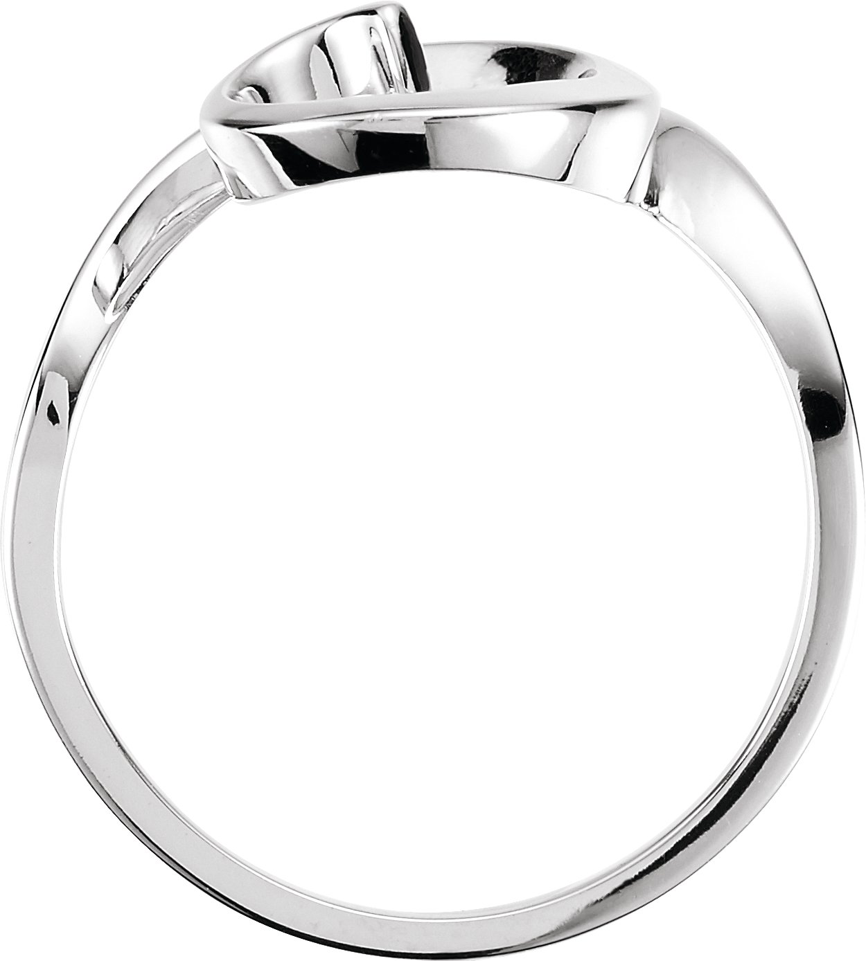 14K White Freeform Ring