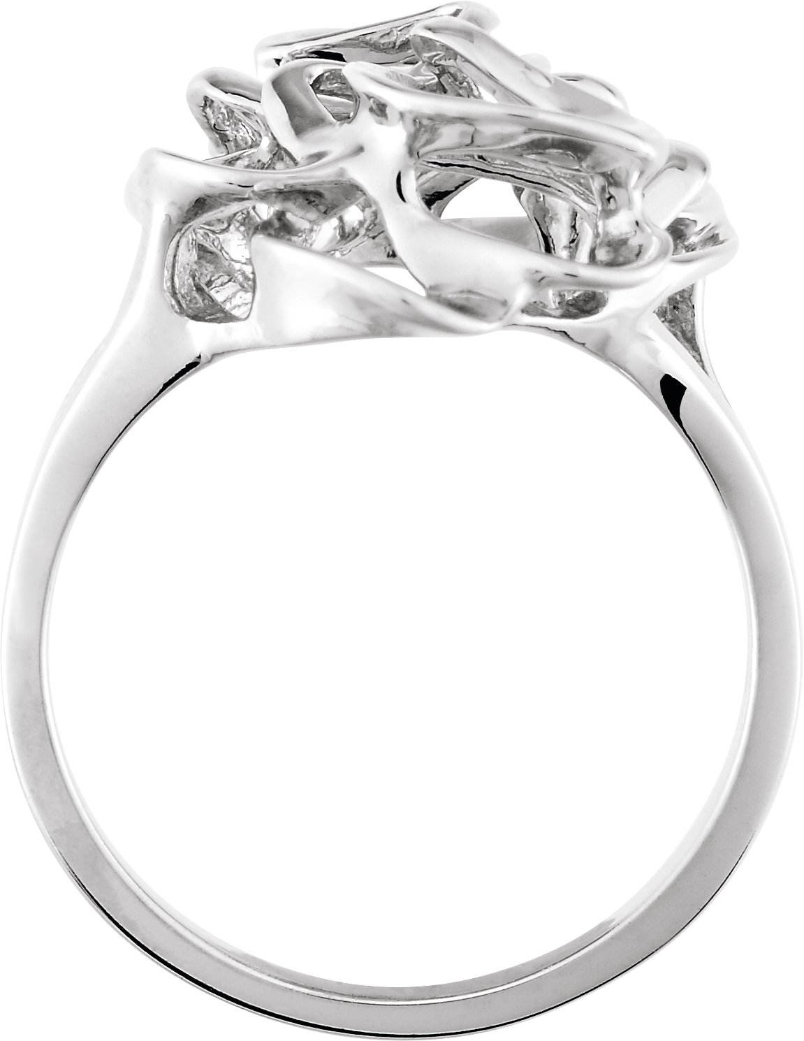 14K White Freeform Ring 