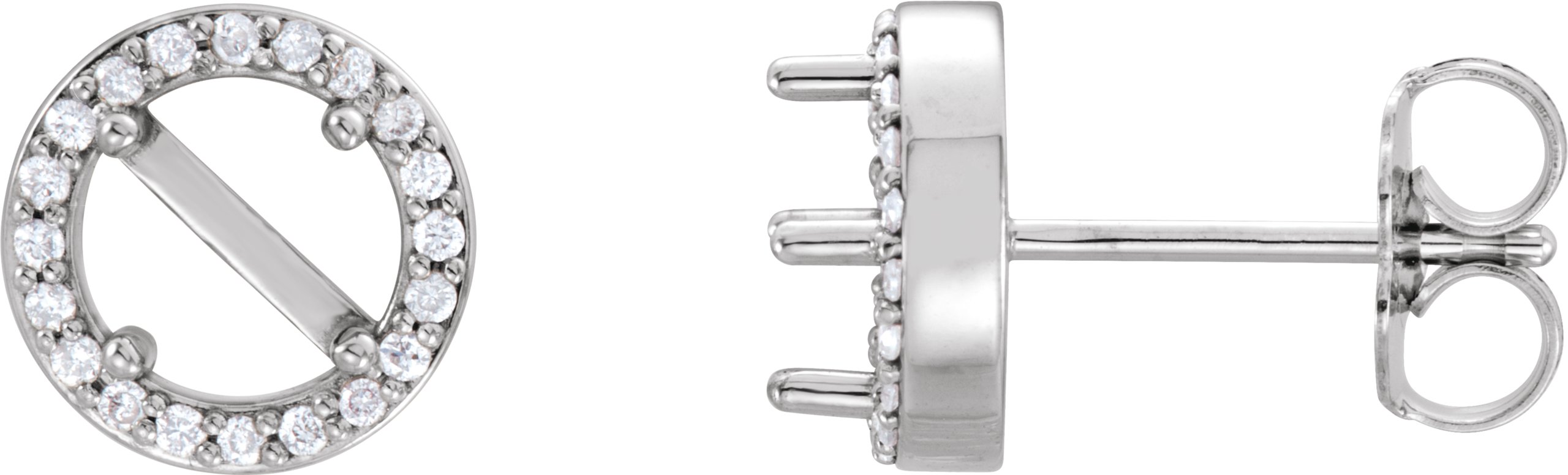 Round 4-Prong Halo-Style Earrings