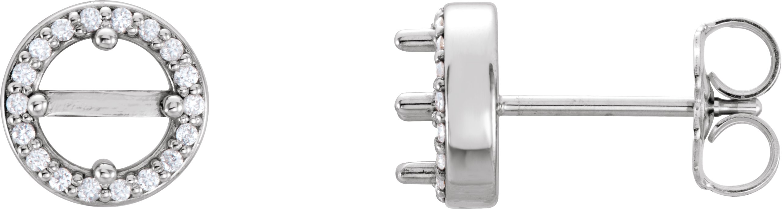 Round 4-Prong Halo-Style Earrings
