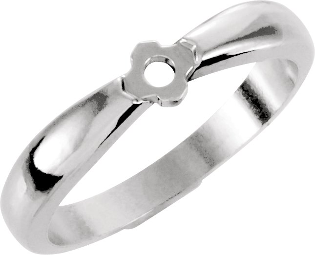 14K Бяло злато Tulipset Peg Shank