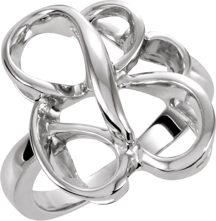 14K White Metal Fashion Ring 