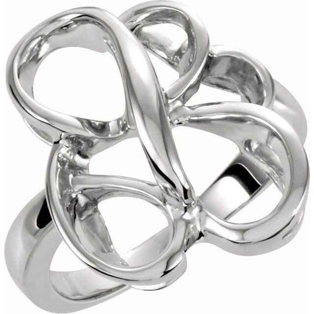 14K White Metal Fashion Ring 