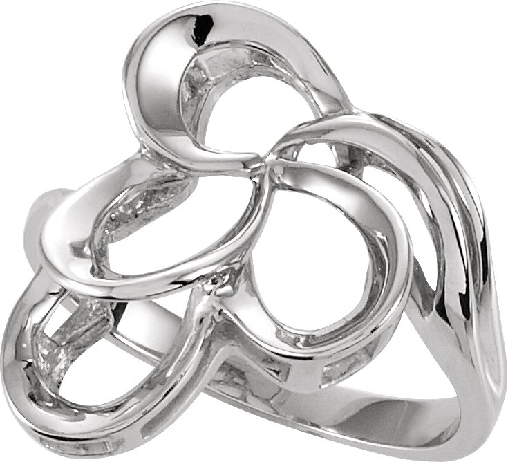 14K White Freeform Ring