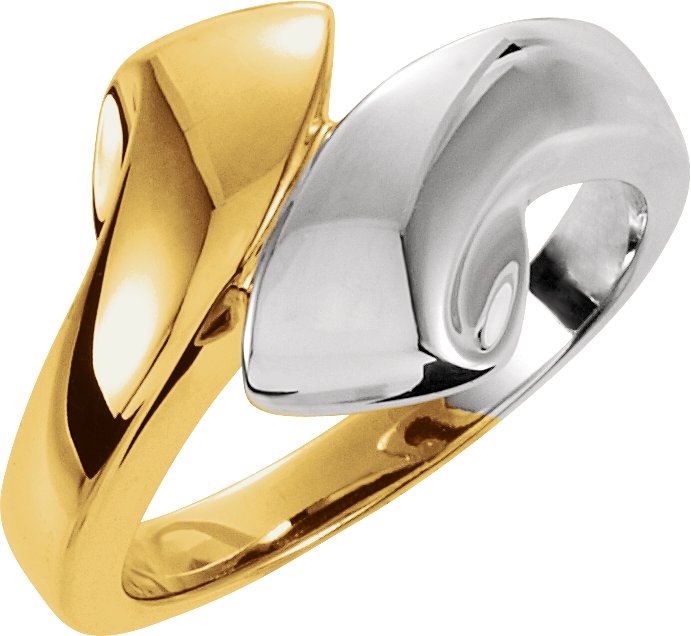 14K Yellow/White Bypass Ring